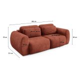 Divano Letto 2 Posti Rosso Contenitore di Apertura a Libro 266x121 cm, Reclinabile - Golgi