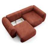 Divano Letto 2 Posti Rosso Contenitore di Apertura a Libro 266x121 cm, Reclinabile - Golgi