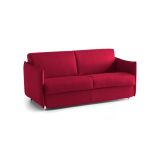 Divano Letto 2 Posti Rosso Sfoderabile Contenitore 160x95 cm, di Apertura a Ribalta Made in Italy - Follina