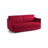 Divano Letto 2 Posti Rosso Sfoderabile Contenitore 180x95 cm, di Apertura a Ribalta Made in Italy - Trovo