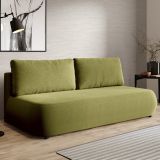Divano Letto 2 Posti Verde Contenitore Cuscini Sfoderabili 210x106 cm, Reclinabile - Brugnato