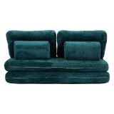 Divano Letto 2 Posti Verde Petrolio Reclinabile Apertura a Ribalta 150x100x80 h cm, Posti a Sedere 2 - Albayz
