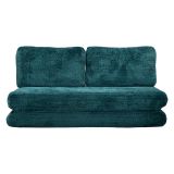 Divano Letto 2 Posti Verde Petrolio Reclinabile Apertura a Ribalta 150x100x80 h cm, Posti a Sedere 2 - Albayz