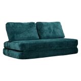 Divano Letto 2 Posti Verde Petrolio Reclinabile Apertura a Ribalta 31x31 cm, Posti a Sedere 2 - Albayz