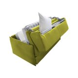 Divano Letto 2 Posti Verde Sfoderabile Contenitore 160x95 cm, di Apertura a Ribalta Made in Italy - Verceia