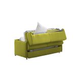 Divano Letto 2 Posti Verde Sfoderabile Contenitore 160x95 cm, di Apertura a Ribalta Made in Italy - Verceia