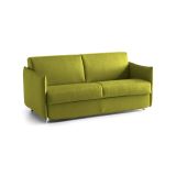 Divano Letto 2 Posti Verde Sfoderabile Contenitore 180x95 cm, di Apertura a Ribalta Made in Italy - Trovo
