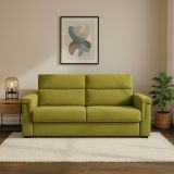 Divano Letto 2 Posti Verde Sfoderabile Contenitore 185x95 cm, di Apertura a Ribalta Made in Italy - Tenna