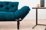 Divano letto 2 posti Zeeusis, Sofà trasformabile, Divanetto per ospiti, Poltrona letto contenitore, 155x70 h85 cm, Azzurro
