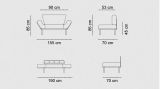 Divano letto 2 posti Zeeusis, Sofà trasformabile, Divanetto per ospiti, Poltrona letto contenitore, 155x70 h85 cm, Grigio