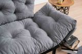 Divano letto 2 posti Zeeusis, Sofà trasformabile, Divanetto per ospiti, Poltrona letto contenitore, 155x70 h85 cm, Grigio