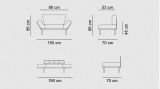 Divano letto 2 posti Zeeusis, Sofà trasformabile, Divanetto per ospiti, Poltrona letto contenitore, 155x70 h85 cm, Nero