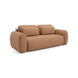Divano Letto 3 Posti Arancione Contenitore di Apertura a Libro 266x121 cm, Reclinabile - Sessame