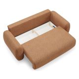 Divano Letto 3 Posti Arancione Contenitore di Apertura a Libro 266x121 cm, Reclinabile - Sessame