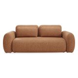 Divano Letto 3 Posti Arancione Contenitore di Apertura a Libro 266x121 cm, Reclinabile - Sessame