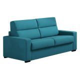 Divano Letto 3 Posti Azzurro Sfoderabile Contenitore 220x95 cm, Lavabile Made in Italy - Quindici