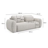 Divano Letto 3 Posti Beige Chiaro Contenitore di Apertura a Libro 266x121 cm, Reclinabile - Sessame