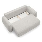 Divano Letto 3 Posti Beige Chiaro Contenitore di Apertura a Libro 266x121 cm, Reclinabile - Sessame