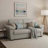 Divano Letto 3 Posti Beige Sfoderabile Contenitore 225x95 cm, Lavabile Made in Italy - Trino