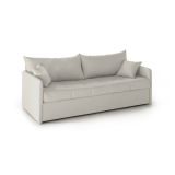 Divano Letto 3 Posti Beige Sfoderabile Lavabile 205x86 cm, Idrorepellente Letto Estraibile Materasso Incluso Rete a Doghe Made in Italy - Avellana