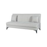 Divano Letto 3 Posti Bianco Contenitore di Apertura Click-clack 185x78 cm, Lavabile - Caneva
