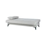 Divano Letto 3 Posti Bianco Contenitore di Apertura Click-clack 185x78 cm, Lavabile - Caneva