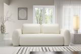 Divano Letto 3 Posti Bianco Crema Contenitore di Apertura a Libro 266x121 cm, Reclinabile - Sessame