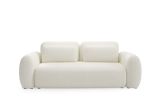 Divano Letto 3 Posti Bianco Crema Contenitore di Apertura a Libro 266x121 cm, Reclinabile - Sessame