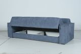 Divano Letto 3 Posti blu Contenitore di Apertura Click-clack 231x99 cm, Lavabile - Naturno