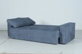 Divano Letto 3 Posti blu Contenitore di Apertura Click-clack 231x99 cm, Lavabile - Naturno