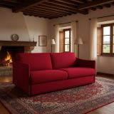 Divano letto 3 posti Cecina, 200x95 h90 cm, Rosso