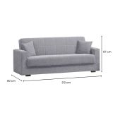 Divano letto 3 posti grigio 212x80cm - Ambrogino
