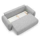 Divano Letto 3 Posti Grigio Chiaro Contenitore di Apertura a Libro 266x121 cm, Reclinabile - Sessame