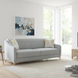 Divano Letto 3 Posti Grigio Chiaro Contenitore di Apertura Click-clack 203x90 cm, Lavabile - Propata