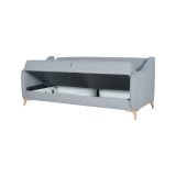 Divano Letto 3 Posti Grigio Chiaro Contenitore di Apertura Click-clack 203x90 cm, Lavabile - Propata