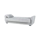 Divano Letto 3 Posti Grigio Chiaro Contenitore di Apertura Click-clack 225x83 cm, Lavabile - Ribera