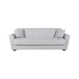 Divano Letto 3 Posti Grigio Chiaro Contenitore di Apertura Click-clack 225x83 cm, Lavabile - Ribera