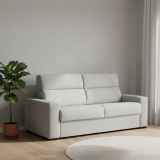 Divano Letto 3 Posti Grigio Chiaro Sfoderabile Contenitore 220x95 cm, Lavabile Made in Italy - Quindici