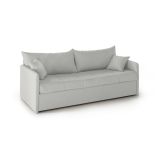 Divano Letto 3 Posti Grigio Chiaro Sfoderabile Lavabile 205x86 cm, Idrorepellente Letto Estraibile Materasso Incluso Rete a Doghe Made in Italy