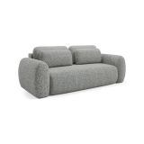 Divano Letto 3 Posti Grigio Contenitore di Apertura a Libro 266x121 cm, Reclinabile - Sessame