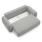 Divano Letto 3 Posti Grigio Contenitore di Apertura a Libro 266x121 cm, Reclinabile - Sessame