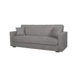 Divano Letto 3 Posti Grigio Contenitore di Apertura Click-clack 214x80 cm, Lavabile - Giaveno