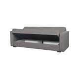 Divano Letto 3 Posti Grigio Contenitore di Apertura Click-clack 214x80 cm, Lavabile - Giaveno