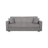 Divano Letto 3 Posti Grigio Contenitore di Apertura Click-clack 214x80 cm, Lavabile - Giaveno
