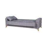 Divano Letto 3 Posti Grigio Contenitore di Apertura Click-clack 222x88 cm, Lavabile - Nogara
