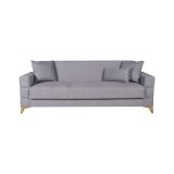 Divano Letto 3 Posti Grigio Contenitore di Apertura Click-clack 222x88 cm, Lavabile - Nogara