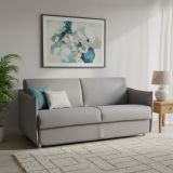 Divano Letto 3 Posti Grigio Sfoderabile Contenitore 200x95 cm, Lavabile Made in Italy - Cecina