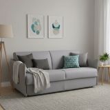 Divano Letto 3 Posti Grigio Sfoderabile Contenitore 200x95 cm, Lavabile Made in Italy - Gravere