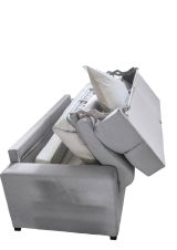Divano Letto 3 Posti Grigio Sfoderabile Contenitore 220x95 cm, Lavabile Made in Italy - Marcon