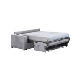 Divano Letto 3 Posti Grigio Sfoderabile Contenitore 220x95 cm, Lavabile Made in Italy - Marcon